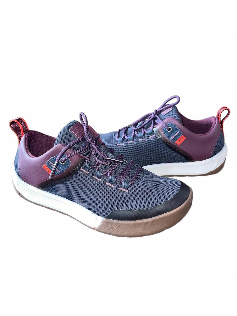 Chaco women's sidetrek sneakers 8 lace-up plum blue mesh performance hiking shoe